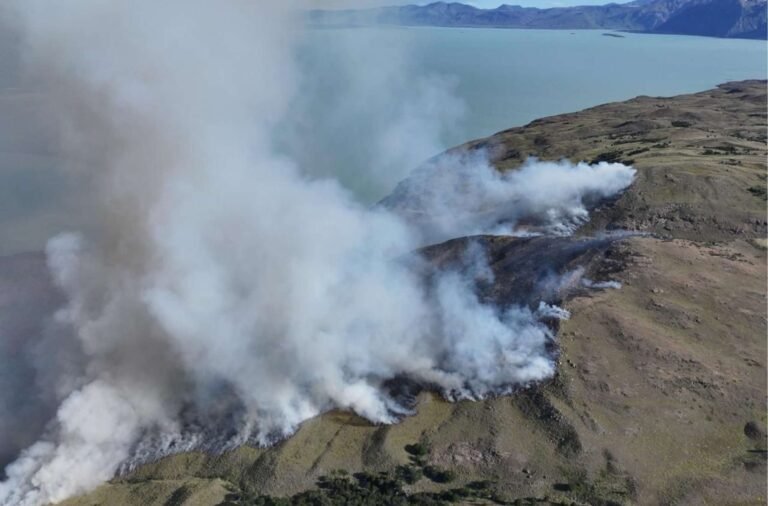 Se despliega un operativo conjunto para contener un incendio en el Parque Nacional Los Glaciares - El Rompehielos