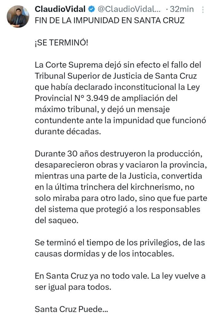 ampliación del TSJ de Santa Cruz