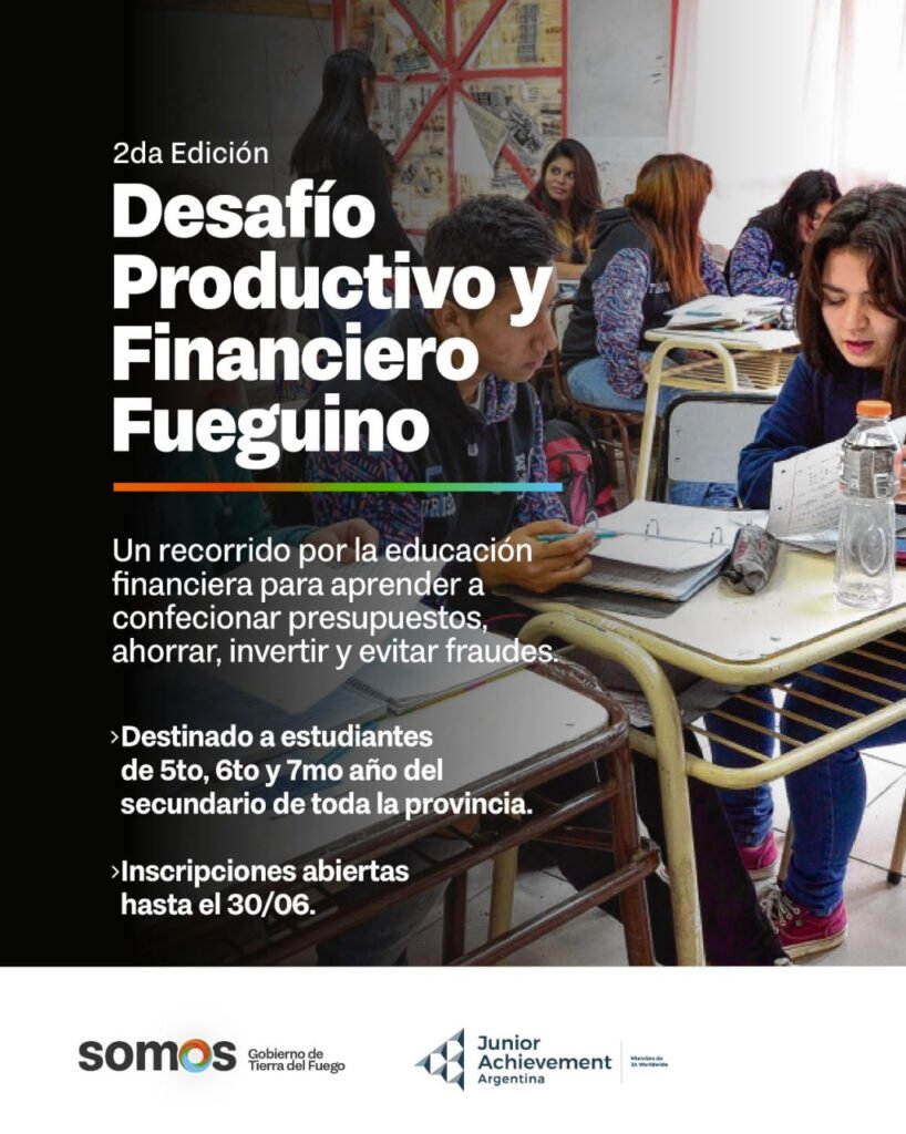 Estudiantes fueguinos en una actividad del Desafío Productivo y Financiero Fueguino